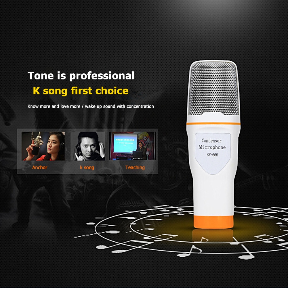 3.5mm Plug Condenser Microphone Stereo Audio Omnidirectional MIC Desktop Tripod for Online Video Chatting Gaming Recording