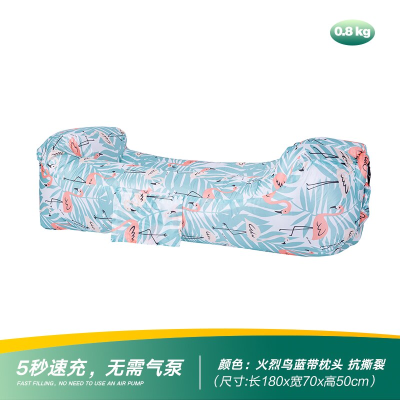 Outdoor Inflatable Sofa Lazy Air Bed Sofa Air Cushion Mattress Portable Single Lying Chair Music Festival Internet Celebrity: Grey