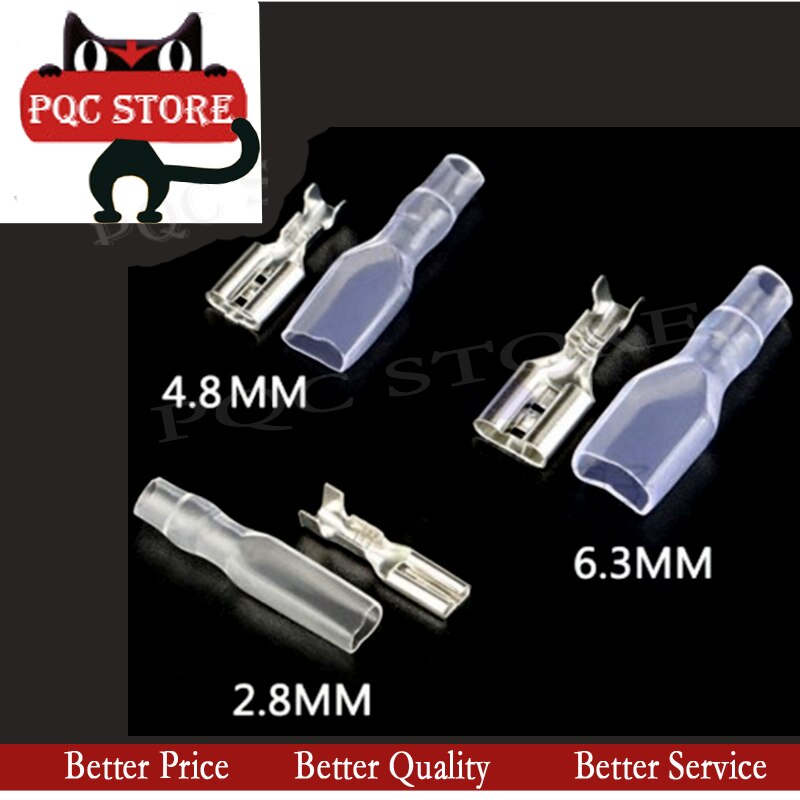 2.8mm 4.8mm 6.3mm 16A Switch Wire Connectors Crimp Terminals Spade Terminals With Transparent Insulating Sleeves Plug spring