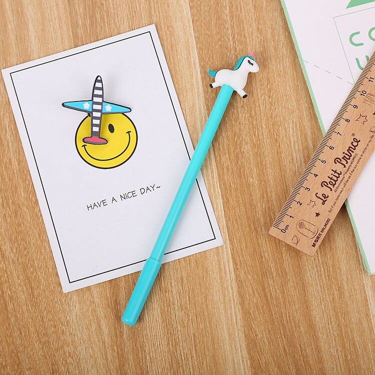 1 pièces Cartoon Run licorne surligneur simple tête écriture surligneur stylo japonais papeterie mignon bureau fournitures scolaires