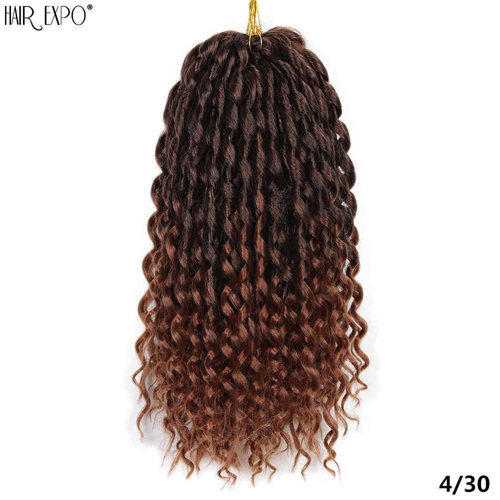 16Inch Synthetic Loose Deep Wave Twist Crochet Hair Extensions Freetress Ombre Braiding Hair Curly Wave For Women Hair Expo City: 4/30HL / 12Pcs/Lot