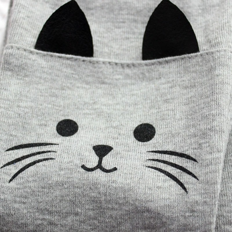 4 colores bebé niño Niña Pantalones 2-7Y lindo estampado de gato pantalones chico cálido pantalones elásticos leggings L07