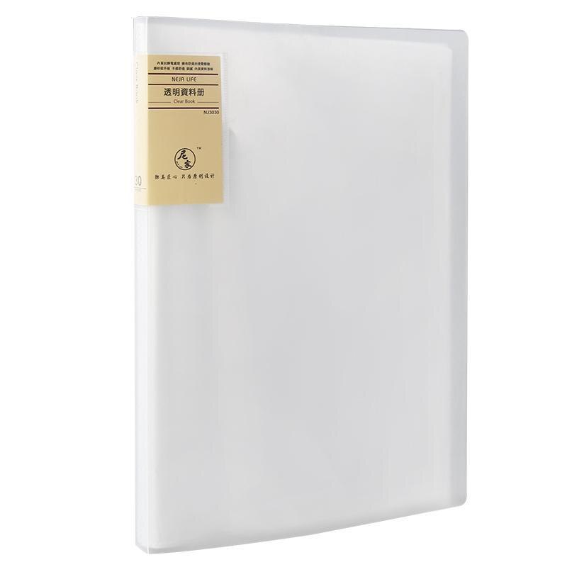 10/20/30 Pages Transparent Display Book Paper Clip A4 Interstitial File Folder Learning Office Document Bag Storage Box File