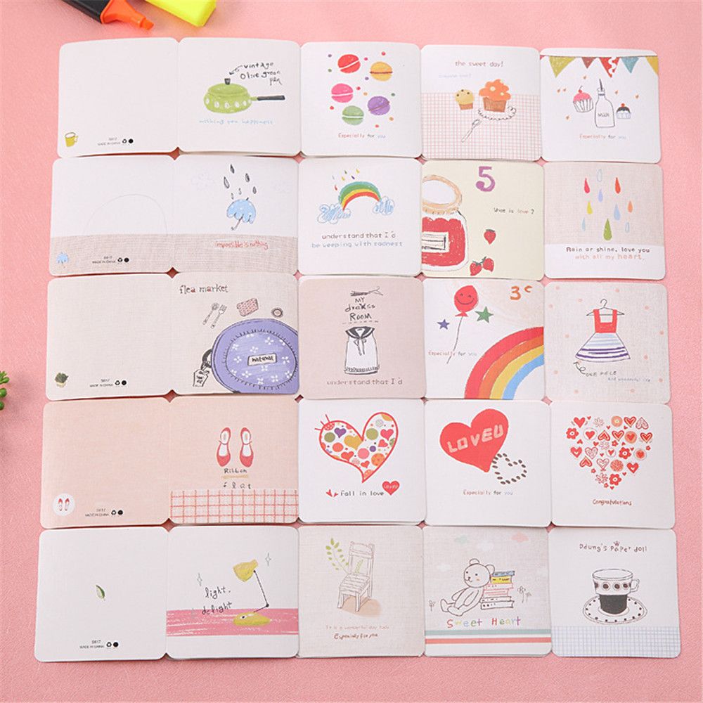 10 Card+10envelopes/set Mini Greeting Card Cute Cartoon Letter Paper Set Kawaii Stationery Birthday Card Envelope Writing Paper: Default Title