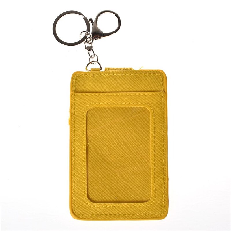 Pu læder badge holder kontor nøglering id-kortholdere mini tegnebog 3- slot kreditkort buskort badge taske rejsetilbehør