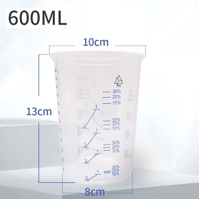 20Pcs Plastic Disposable Paint Mixing Cup Measurements Cups For Resin Epoxy Pour 600ML