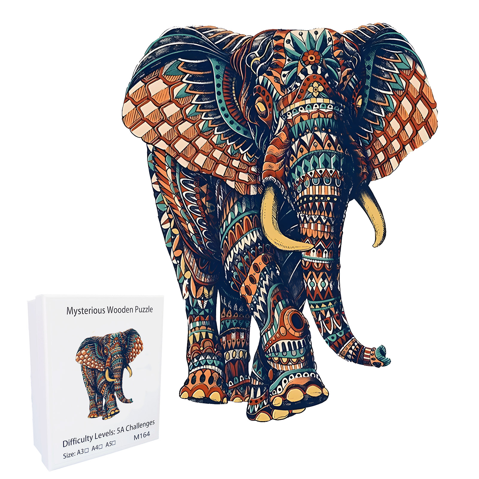 Unique Elephant Wooden Puzzle, Adult Stress Relief Toys, Irregular Animal Shapes, Birthday