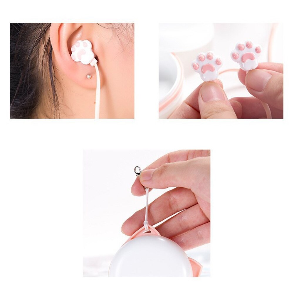 Cute Cat Claw Earphones 3.5mm Stereo in-ear Earbuds with Microphone for iPhone Samsung Xiaomi Girls Kids Child Student