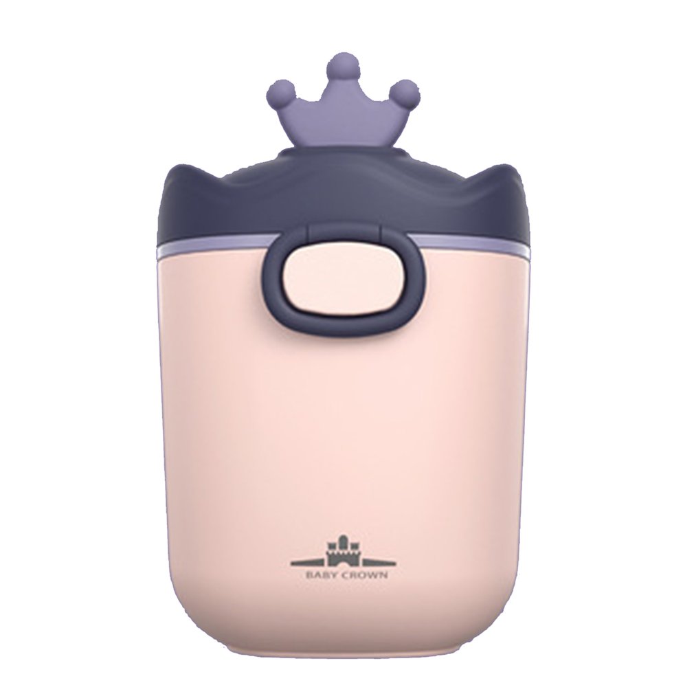 Portable Kids Food Storage Box BPA Free Formula Dispenser Cartoon Infant Milk Powder Box Toddler Snacks Container: L purple