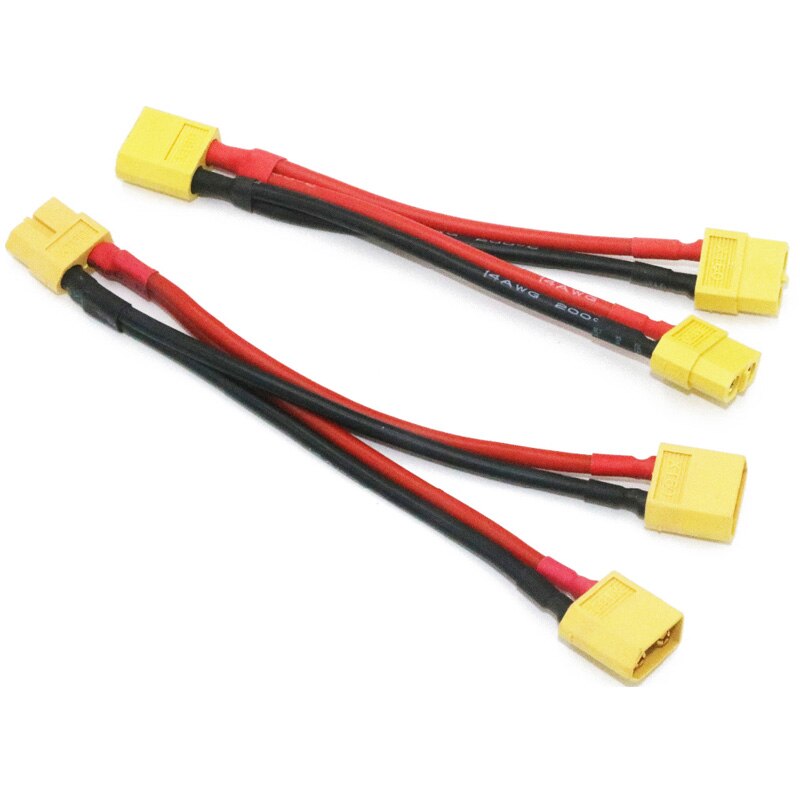 1PCS XT60 Parallel Battery Connector Cable Dual Extension Y Splitter Silicone Wire