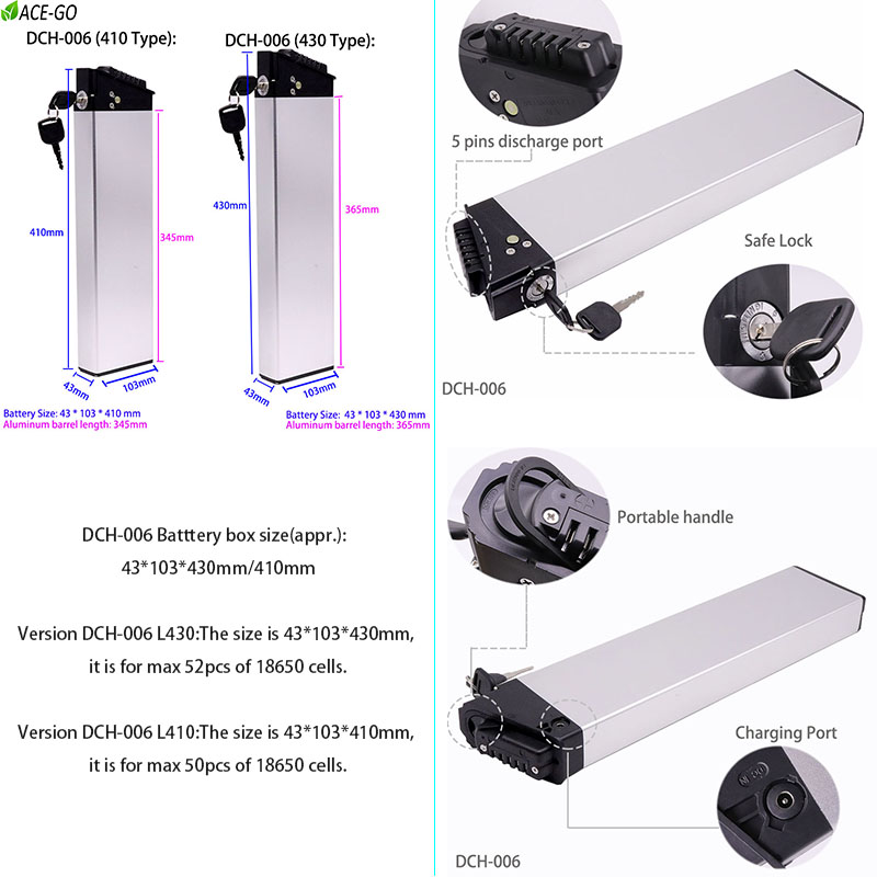 Opvouwbare Elektrische Fiets Batterij Doos DCH-003 DCH-006 DCH006 DCH-014 DCH011 DCH-015 Vouwen Ebike Batterij Lege Case Shell 36 48V