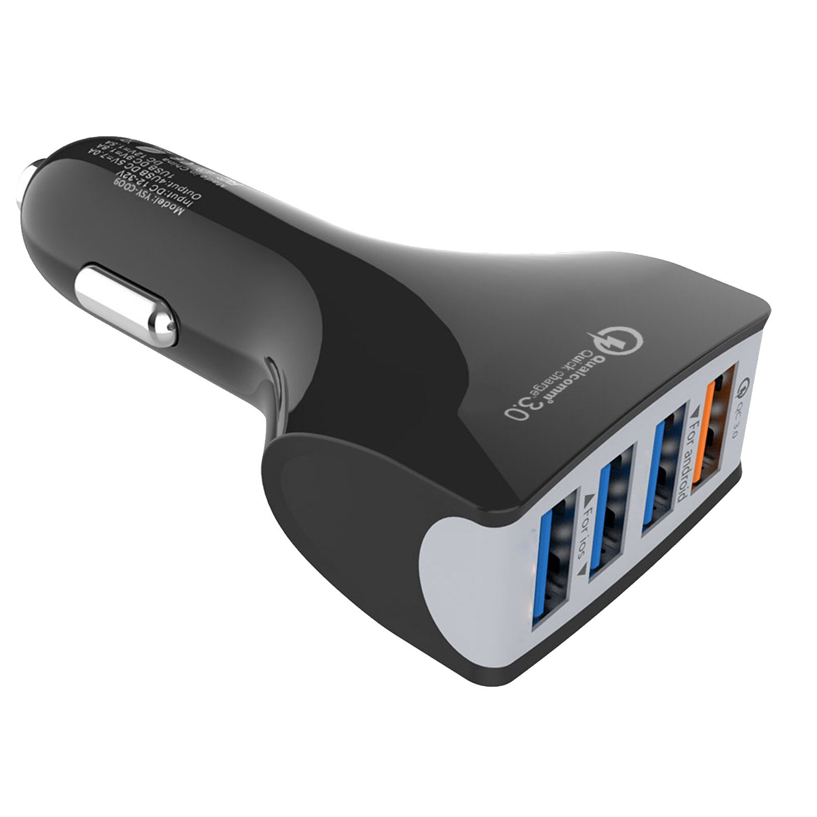 Universal 12-24v fast 7a quick adapter portable car charger mobile phone led indicator tablet 4 usb port accessories socket mini