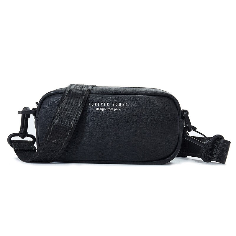 Slanke schoudertas dames multifunctionele borsttas rugzak dames leren merk crossbody messenger bag: Zwart