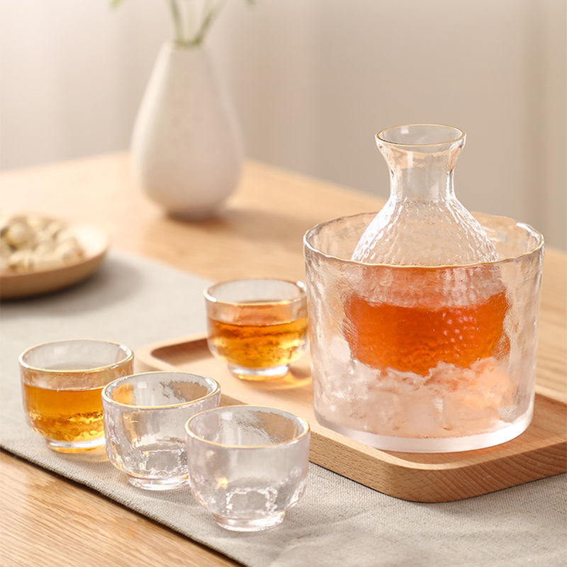 Set 7 Verres + Pichet Saké Japonais ZEALMAX – Service Céramique Design Abstrait – Idéal Dégustation & Cadeau (Capacité 200/30 Ml)