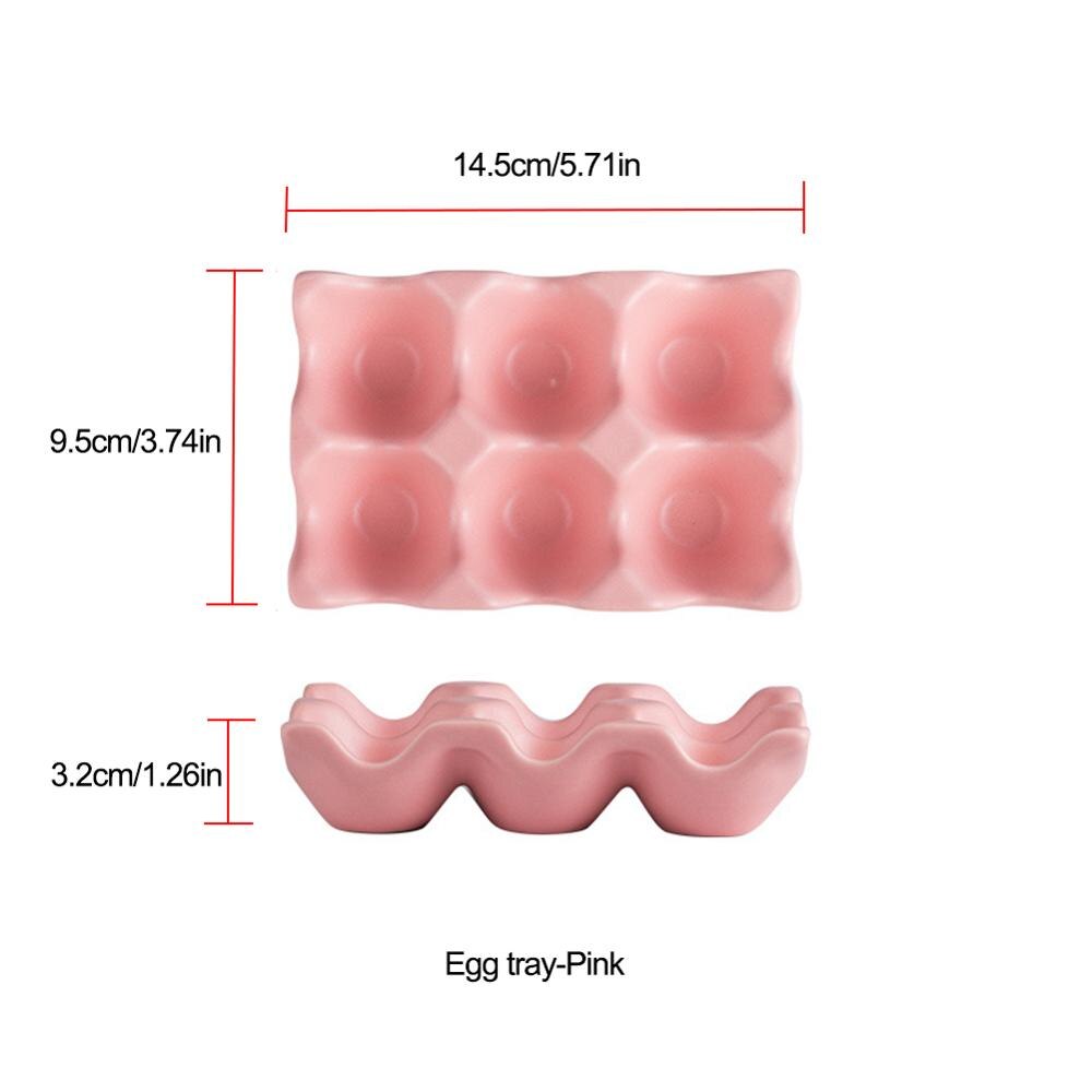 6 Grids Egg Holder Ceramic Anti-Slip Egg Box Refrigerator Shockproof Egg Tray Holder Home Storage Box Kitchen Egg Storage: MULTI