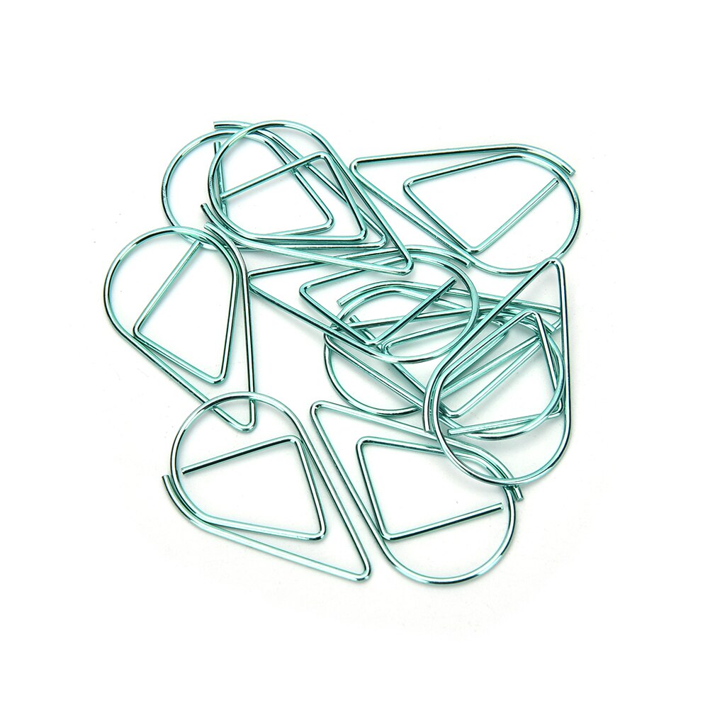 10 stücke Mini Nette Kawaii Metall Lesezeichen Wasser Tropfen Papier Clips Für freundlicher Schüler Art Schule Bürobedarf Schreibwaren: Grün