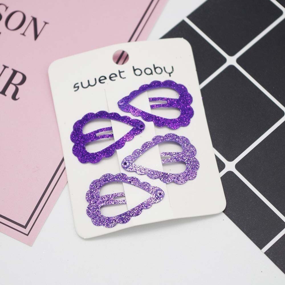 4 pcs/set BB Clips Baby Hair Clips Headdress Cute Heart-shaped Colour Hairpins Girls Hair Accessories Children Headwear