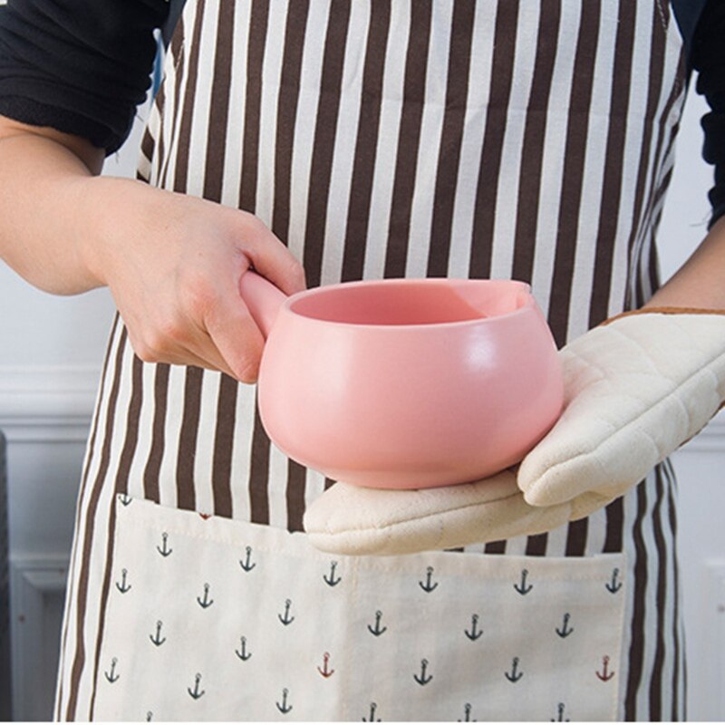 Keramische Servies Koffie Potten Baby Voedingssupplement Emaille Enkel Handvat Koken Melk Pot Pasta Rijst Noodle Siroop Steelpan