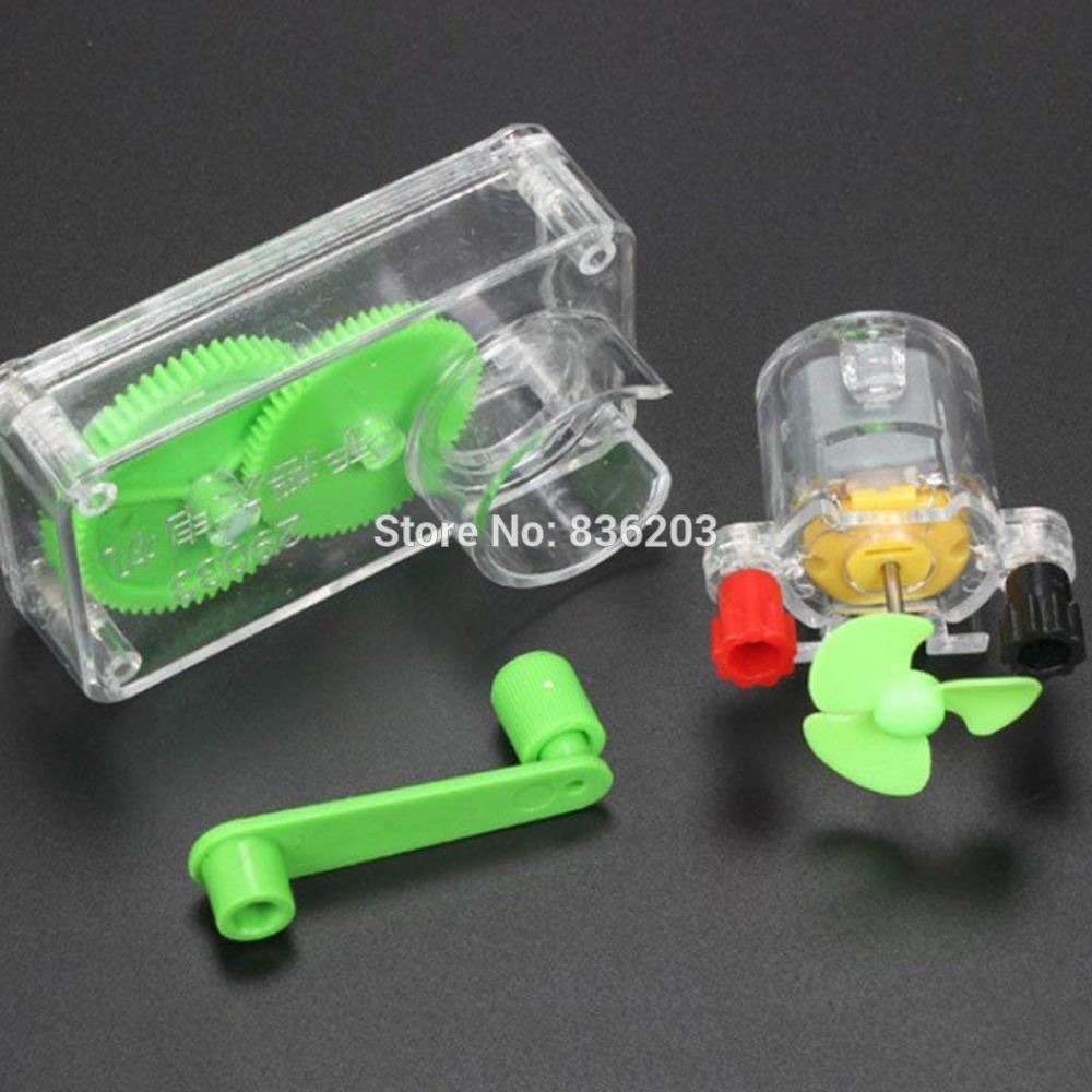 Physik wissenschaft Hand Kurbel DC Generator DIY Elektrische Bildung Hand Netzteil Mini Fan tesla spule Pädagogisches Werkzeug Experiment