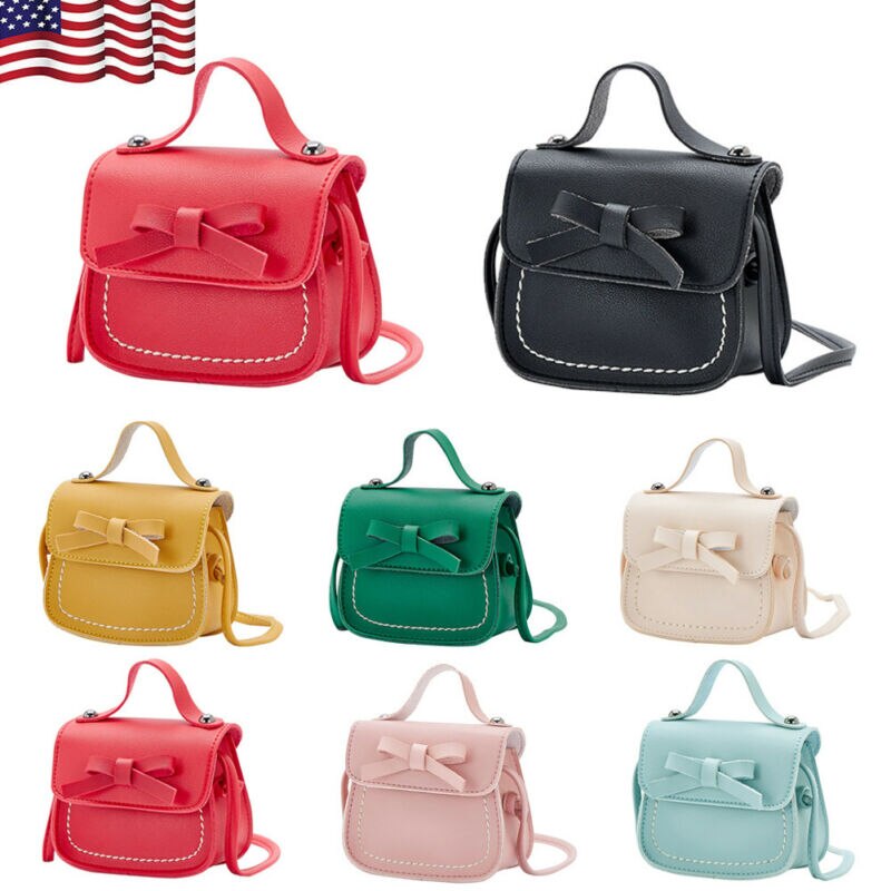 Kid Girl Mini Bags Toddler Baby Girl Princess Bow Shoulder Crossbody Bags Solid Crossbody Bags Ladies