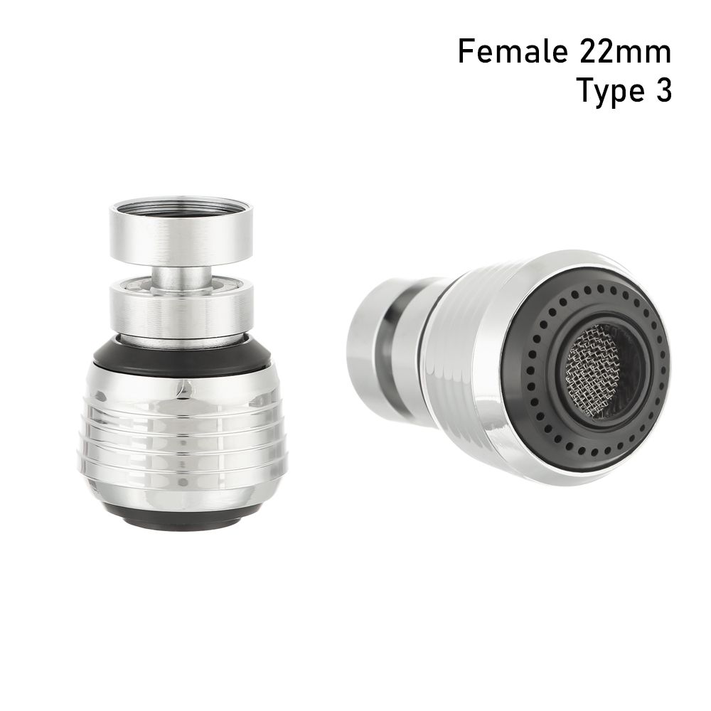 1PC Flexible 360 Degree Aerator Outlet Swivel Tap Water Saving Faucet Nozzle Sprayer Tap Head Sink Fitting Kitchen Supplies: Female 22mm-type3