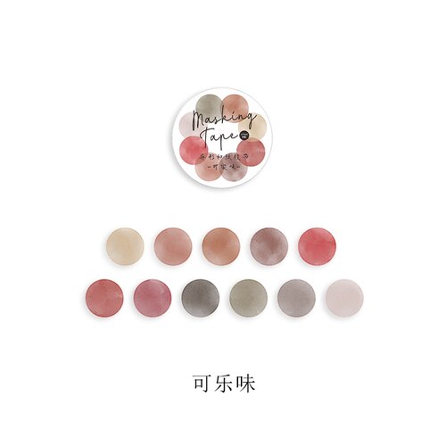 Stickers ronds colorés bonbon pour Scrapbooking, en papier coloré bonbon, ruban de décoration en Washi, papeterie créative pour fournitures scolaires, 100 pièces: 2