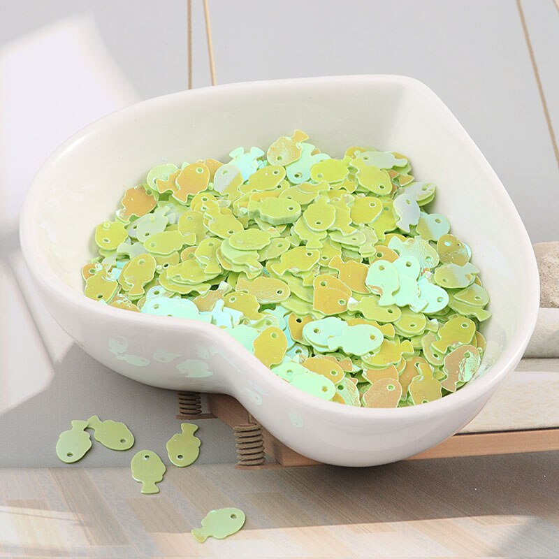 10g/bag 5*7mm Colorful Fish Sequins DIY Slime Material Sequins Fittings for Needlework Craft Costume Jewelery 720pcs: AB Light Green