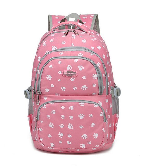Zaini per bambini zaino Mochila escolar per ragazze zaino per scuola elementare impermeabile borsa per libri per bambini con stampa zampa di orso dei cartoni animati: pink