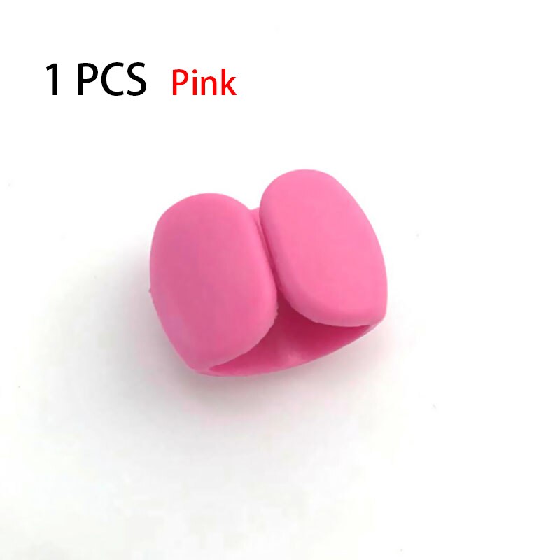Cable Organizer Data Cable Storage Buckle Protection Rope Card Power Entanglement Headphone Cable collection: 1PCS Pink