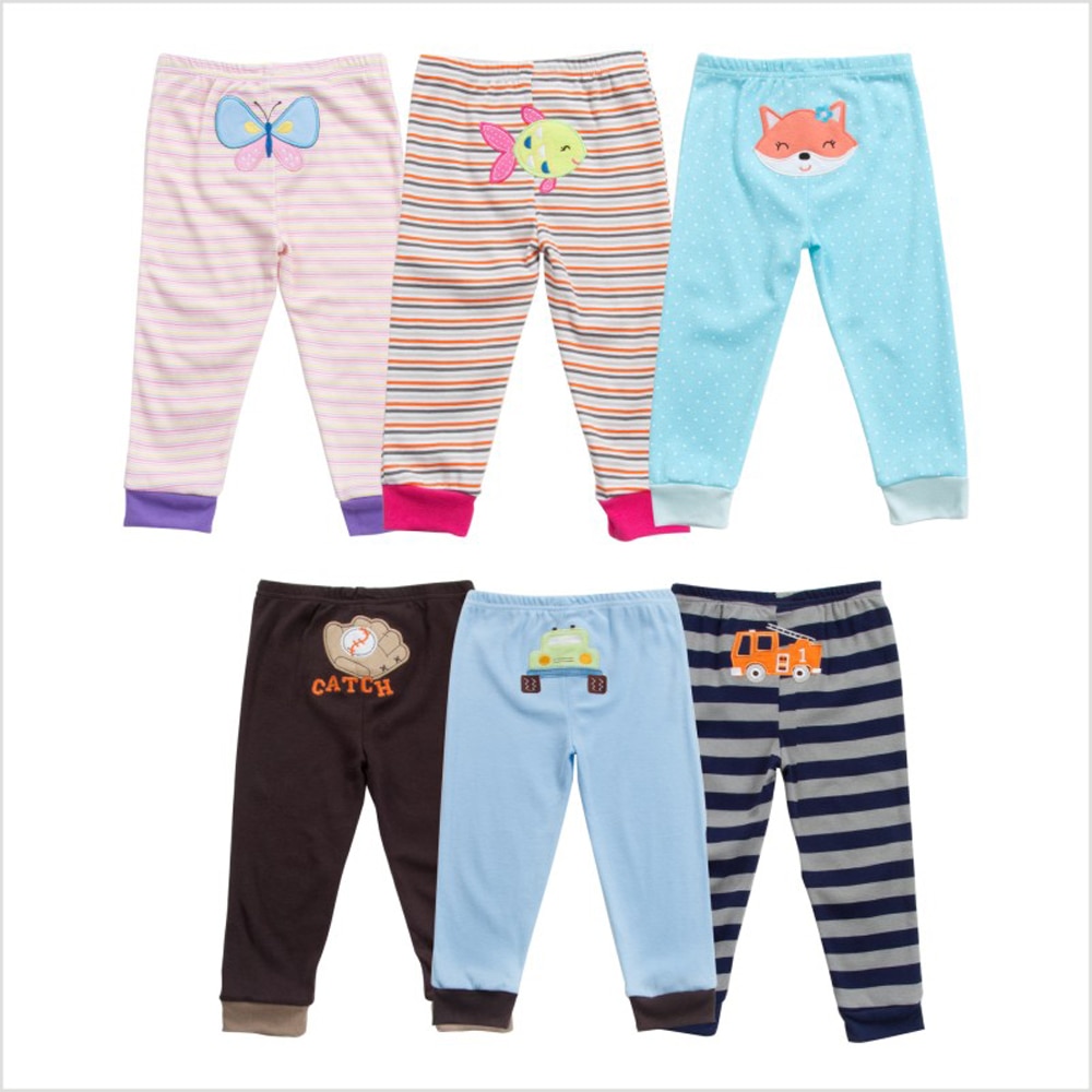 5 unids/pack 0-2 años PP pantalones dibujo animado bebé para niños niñas elástico algodón suave ropa