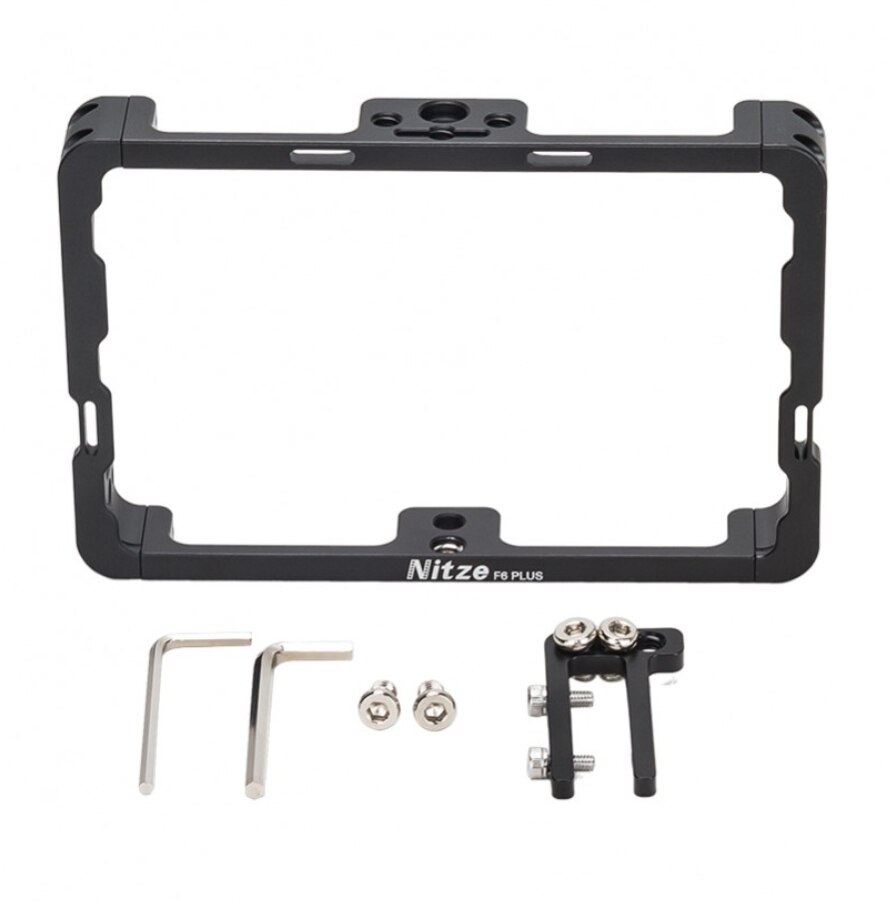 NITZE 5.5 MONITOR CAGE FOR FEELWORLD F6 PLUS MONITOR WITH HDMI-Compatible CABLE CLAMP - TP-F6PLUS Monitor Rig Protective cage