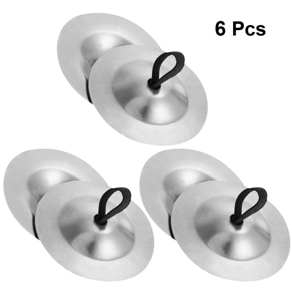 Instrumentos musicales para danza del vientre, platillos para dedos de cobre de percusión, accesorios de baile, instrumento de percusión (dorado), 6 uds.