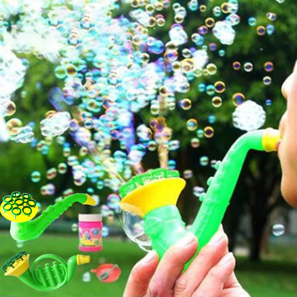 1 Pcs Willekeurige Water Blazen Speelgoed Saxofoon Vorm Kinderen Kids Outdoors Bubble Zeep Bubble Maker Blower Machine Blazen Speelgoed