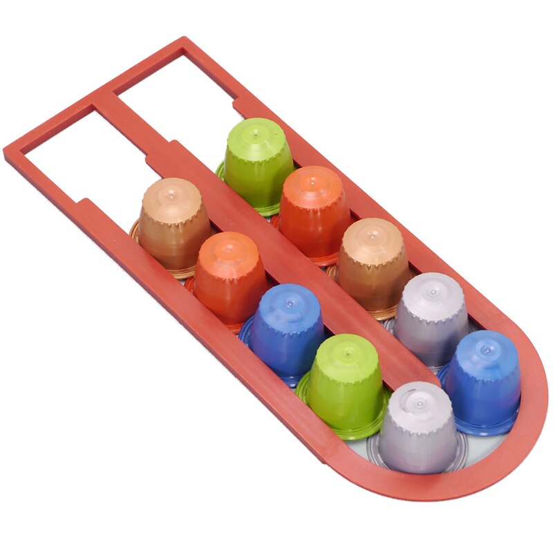 10 stuks metalen koffiecuphouder aluminium standaard koffierek koffiecapsulehouder koffiestandaard voor nespresso-capsulehouder: 10 stuks rood