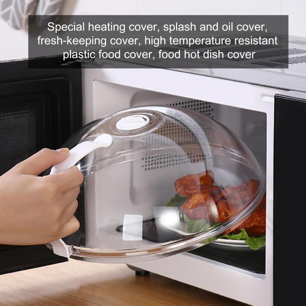 Anti-Sputtering Cover With Handle Heat Resistant Lid for Microwave Food