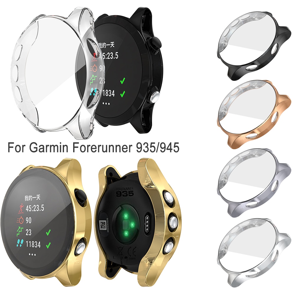 Ultra-Slim TPU Watch Case Silicone Protective Cover Anti Scratch Shell Screen Film For Garmin Forerunner 935 945