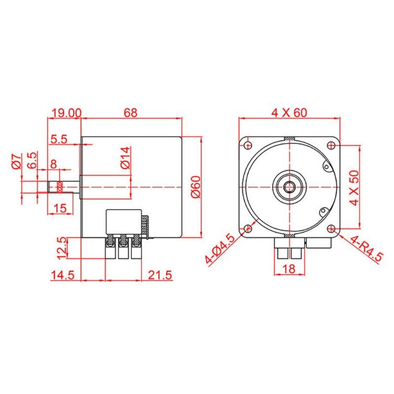 68KTYZ Low Speed Synchronous Motor AC 220V 2.5-110r/min Permanent Magnet Motor