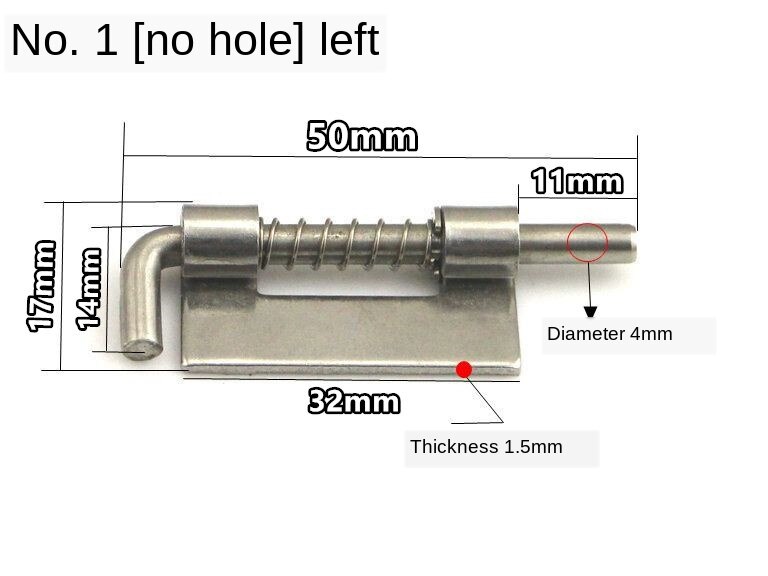 Spring Bolts Latch Hardware Stainless Steel 304 Cabinet Industrial Flat Welding Distribution: 1-No Hole-L