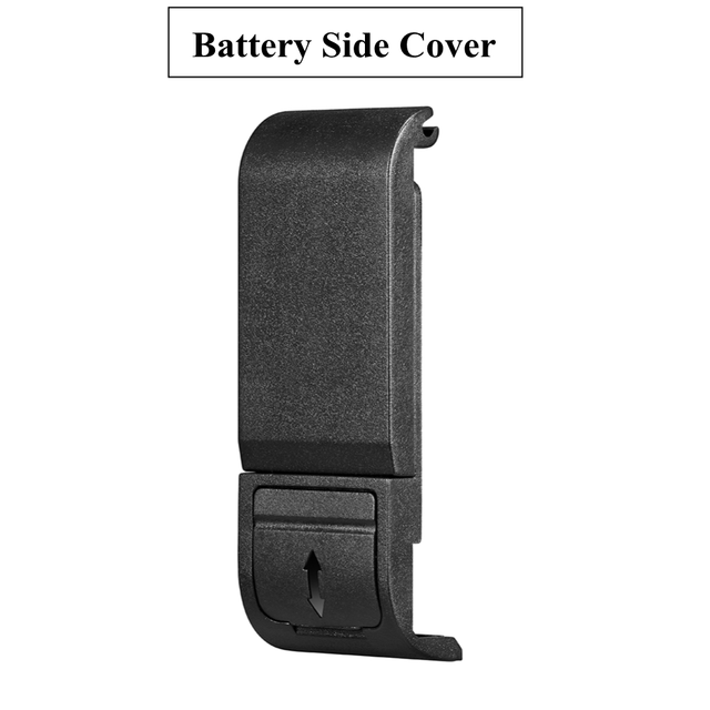 Tapa de batería abatible para GoPro Hero 12 9, tapa de batería extraíble negra, puerta tipo C, puerto de carga, funda lateral para accesorios gopro 11: Color negro