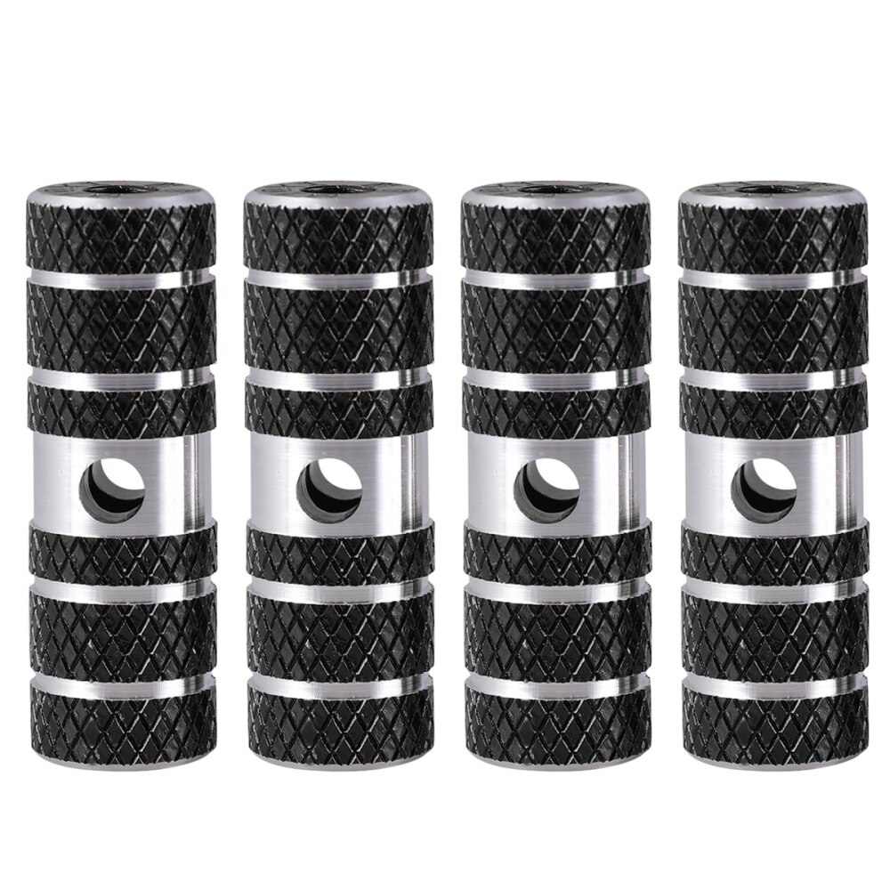 Een paar aluminiumlegering fiets cilinder stoel as stunt pegs voor mountainbike (zwart): Zwart 1
