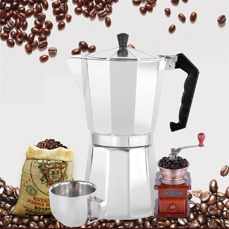Aluminium 8- vinkel moka gryde espresso komfur top kaffemaskine moka espresso kop kontinentale moka percolator gryde 3 kop /6 kop