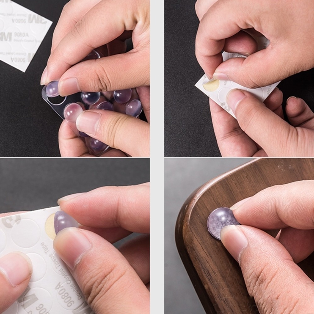 Gjennomsiktig gummidørstopper veggfanger skapdemper bufferpute selvklebende møbler sklisikre beskyttende puter