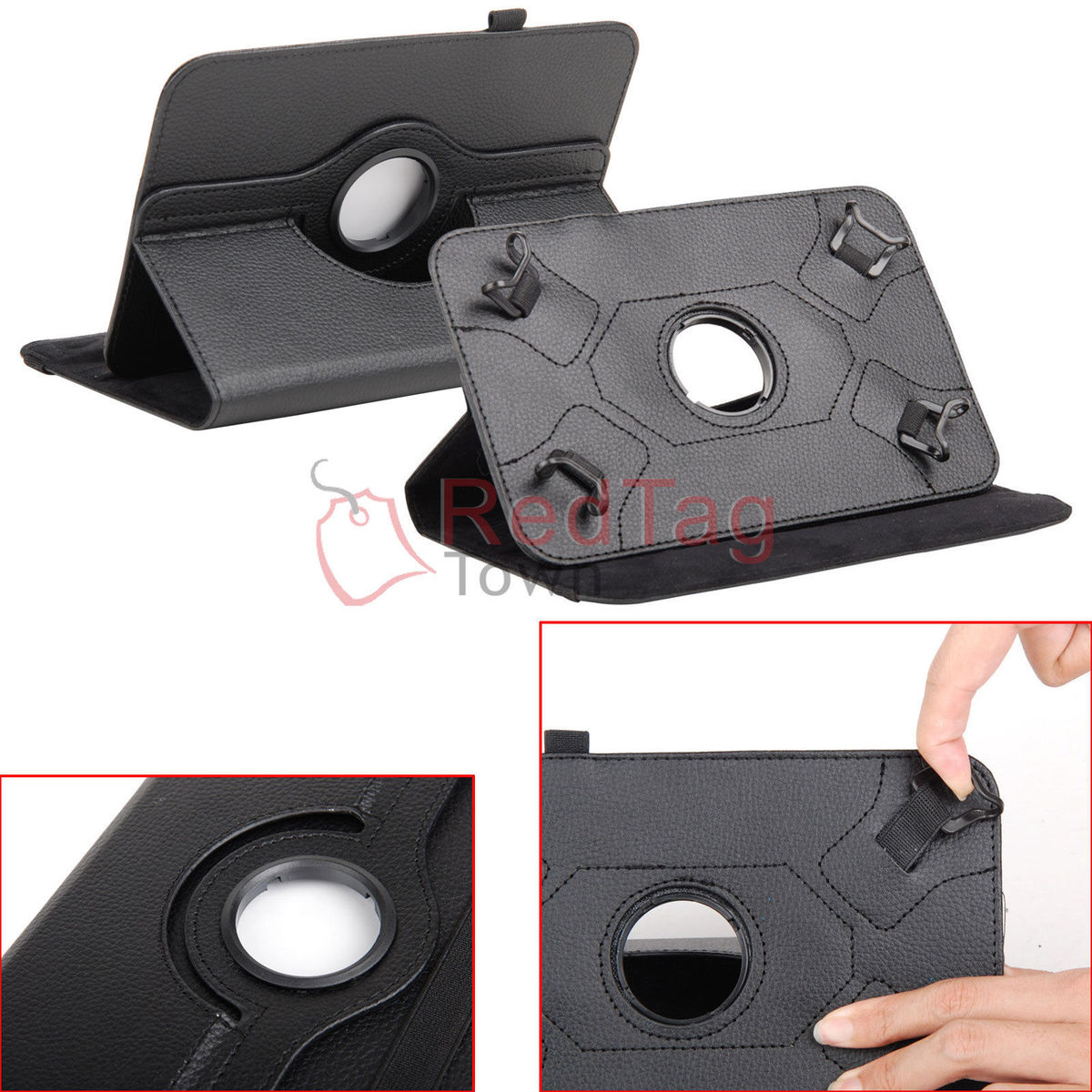 Rotating PU Leather Case with Bluetooth Keyboard for 7" RCA 7 Voyager II 2 / Pro Tablet Stands