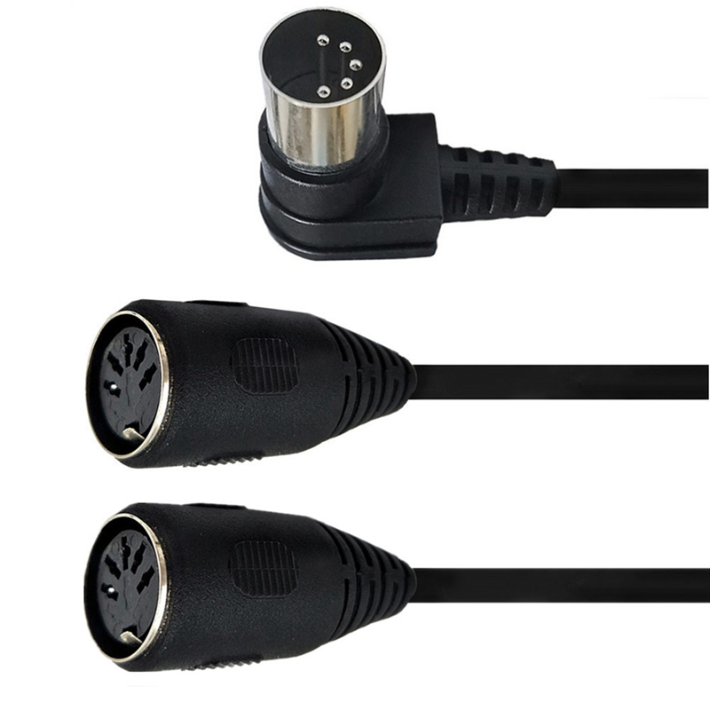 Midi Din 5pin Splitter Y Adapter Midi 5 Pin Mannelijk Naar Dubbel 2 X Din-5 Vrouwelijke Extensie Audio Midi Keyboard Synthesizer Elektrisch