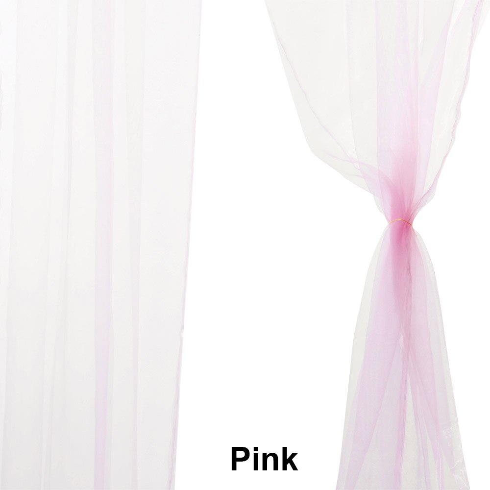 Pair (2 Panels) Of Tulle Curtains Solid Sheer Curtains Tulle Window Voile Net Curtains Window Screen Home Kitchen Living Room De: pink