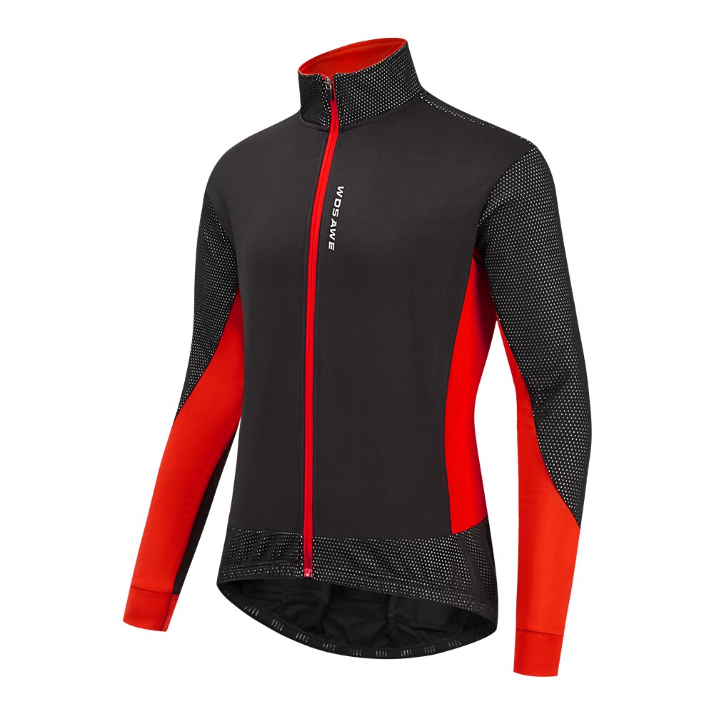 WOSAWE-Chaqueta de invierno para hombre, forro polar de manga larga, reflectante, antideslizante, cálida y a prueba de viento, para montar en bicicleta de montaña: BL276R / XL