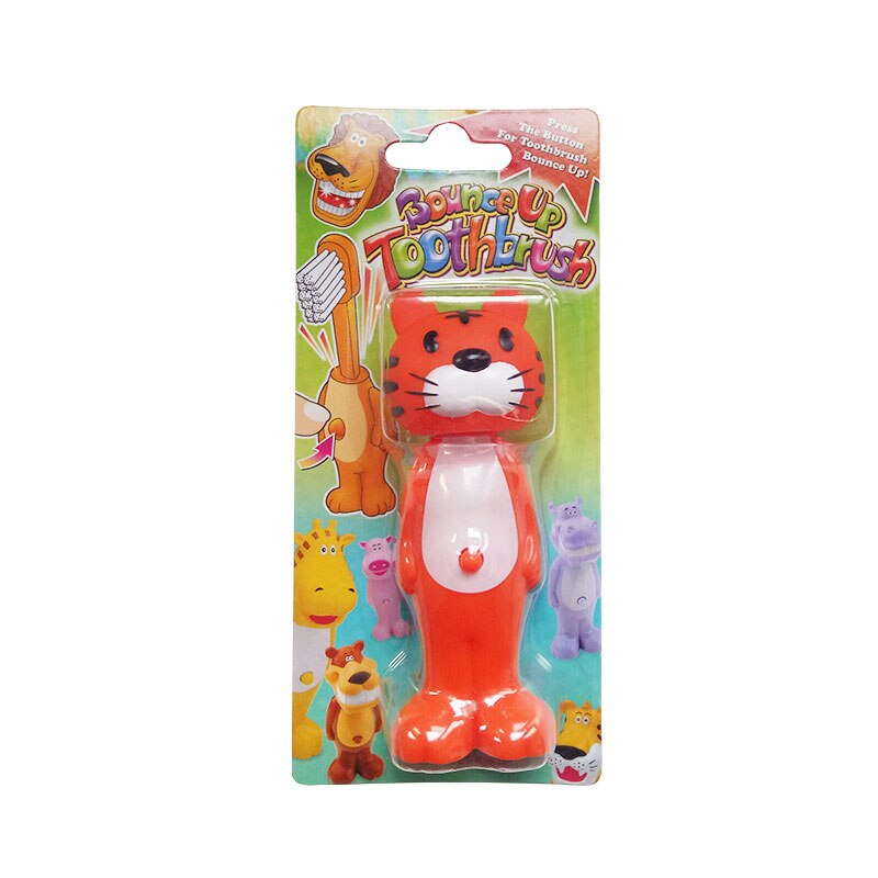 Spazzolini da denti retrattili per bambini spazzolini da denti a setole morbide a forma di animale per bambini spazzolino da denti per igiene orale dentale: 1pezzi tigre