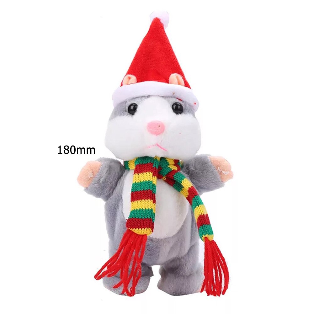 18cm optagelse gående elektrisk hamster børnelegetøj juloptagelse elektrisk hamster taler talende gående muselegetøj