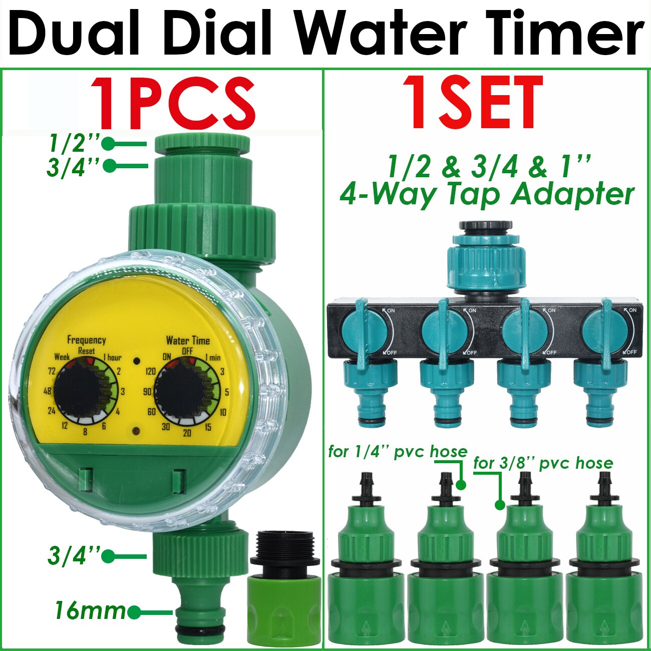Electronic Irrigation Water Timer Garden Home Indoor Outdoor Timed Controller Automatic Sprinkler Programmable Valve Faucet Hose: light green