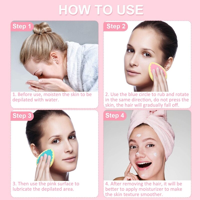 Almohadilla de esponja para depilación indolora, herramienta de depilación Facial, piernas, brazos y cuerpo, Popular